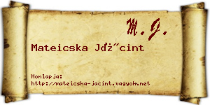 Mateicska Jácint névjegykártya